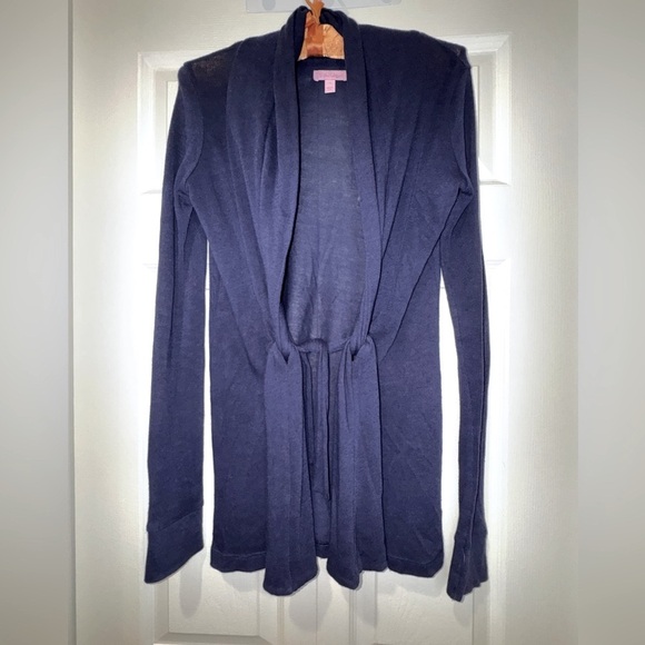 Lilly Pulitzer Navy Blue Front Tie Cardigan. Size XS EUC - Picture 1 of 11